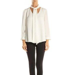 Beautiful Anthropology White Sheer Shirt